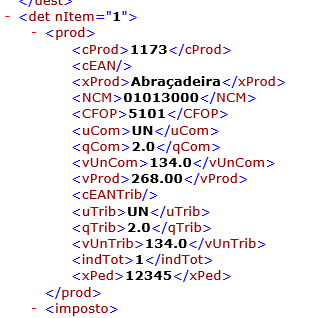 Campo xPed no XML