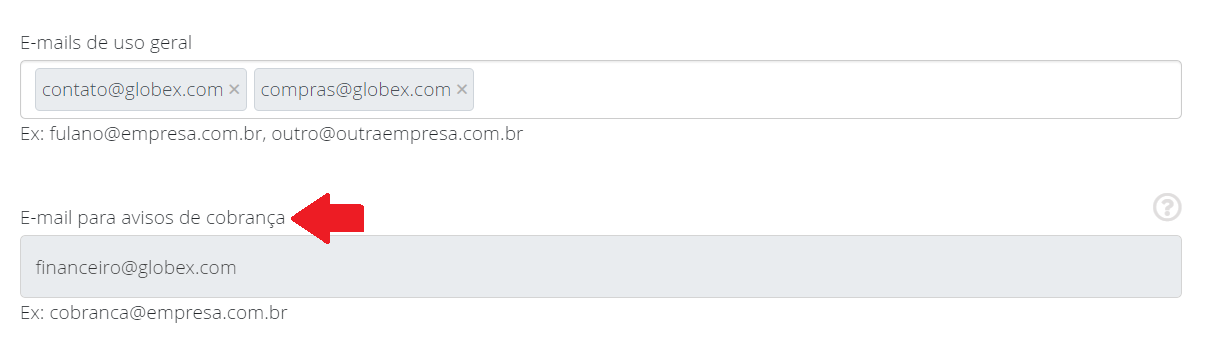 E-mail cobrança