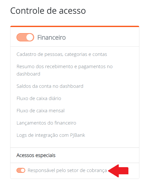 Setor de cobrança