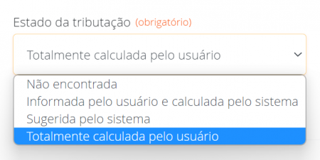 Totalmente calculado pelo usuário