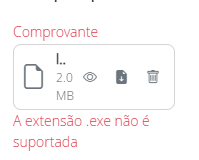 Erro de extensão de anexo bloqueada