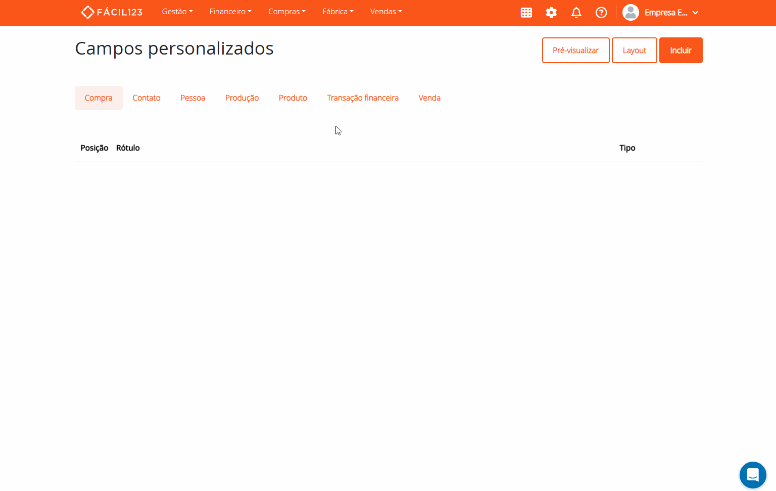 Incluindo um campo personalizado