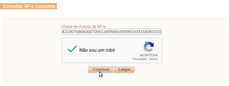 Consulta NF-e completa