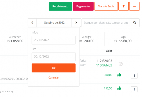 Filtrando por período personalizado