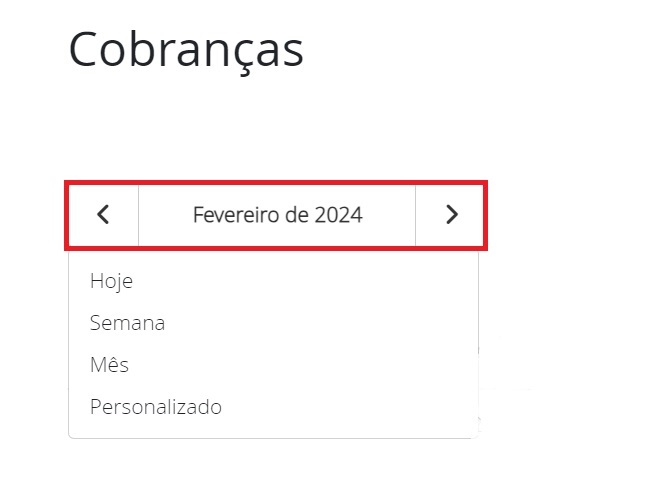 Filtro cobranças