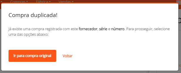 Aviso de compra duplicada