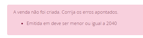 Erro de data
