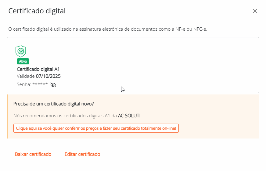 Ver senha do certificado digital