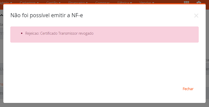 Erro certificado revogado