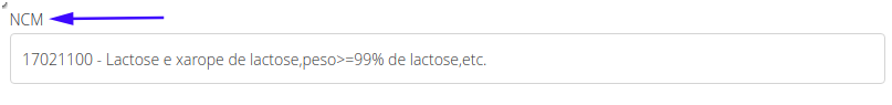 NCM Exportação