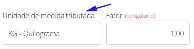Unidade Tributada Exportação