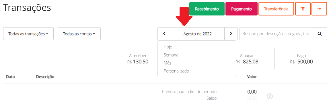 Filtro por data