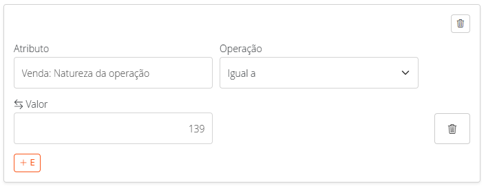 Filtrando vendas por natureza da operação