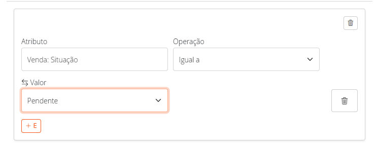 Filtrando vendas por situação