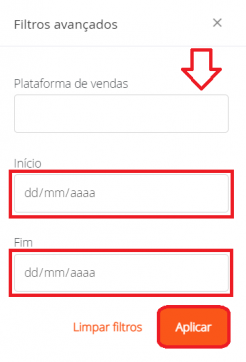 Filtros avançados