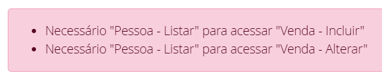 Erros de permissões