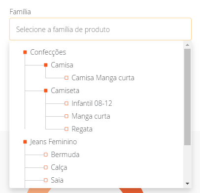 Filtro por família