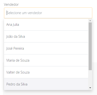 Filtro por vendedor