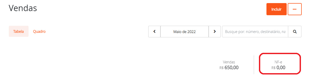 Totalizador de NF-e