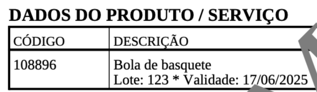 Lote e validade no DANFE