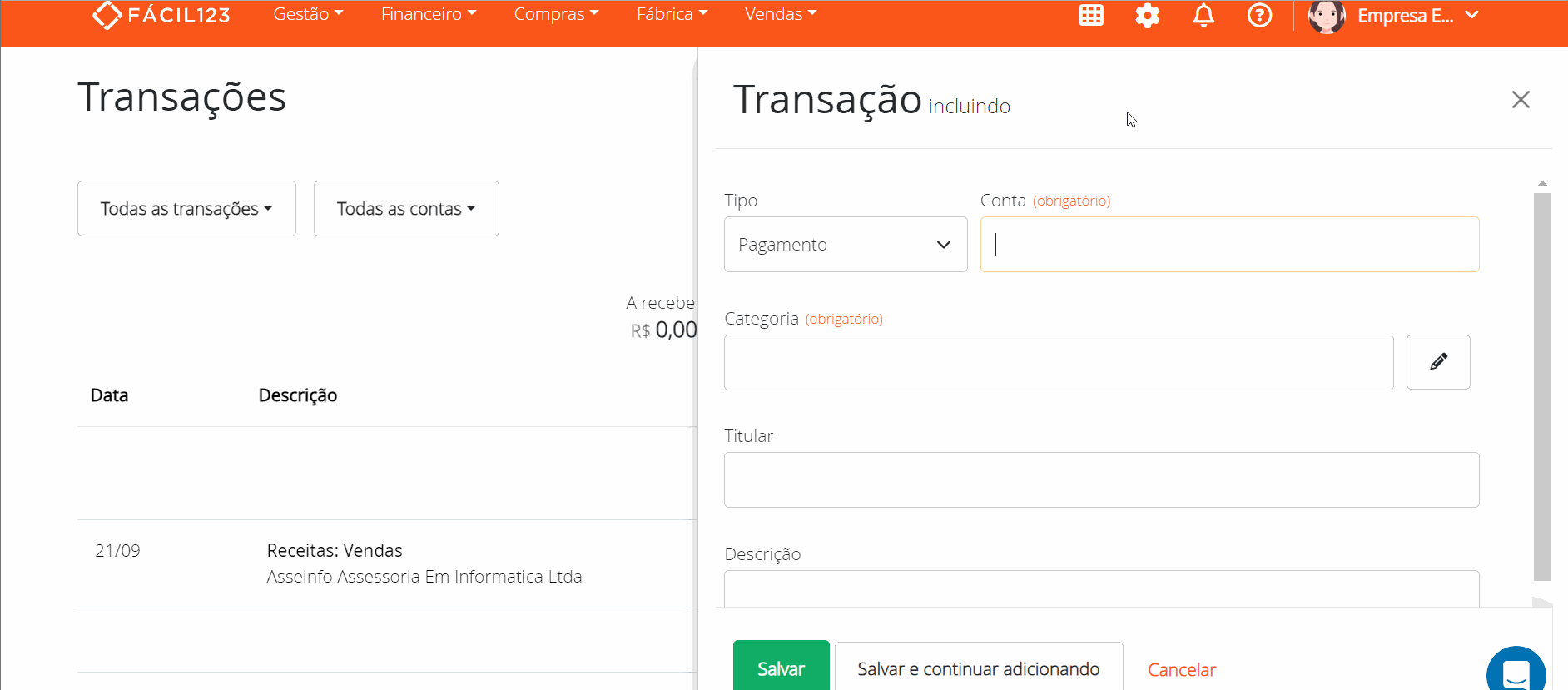 Comprando com cartão de crédito