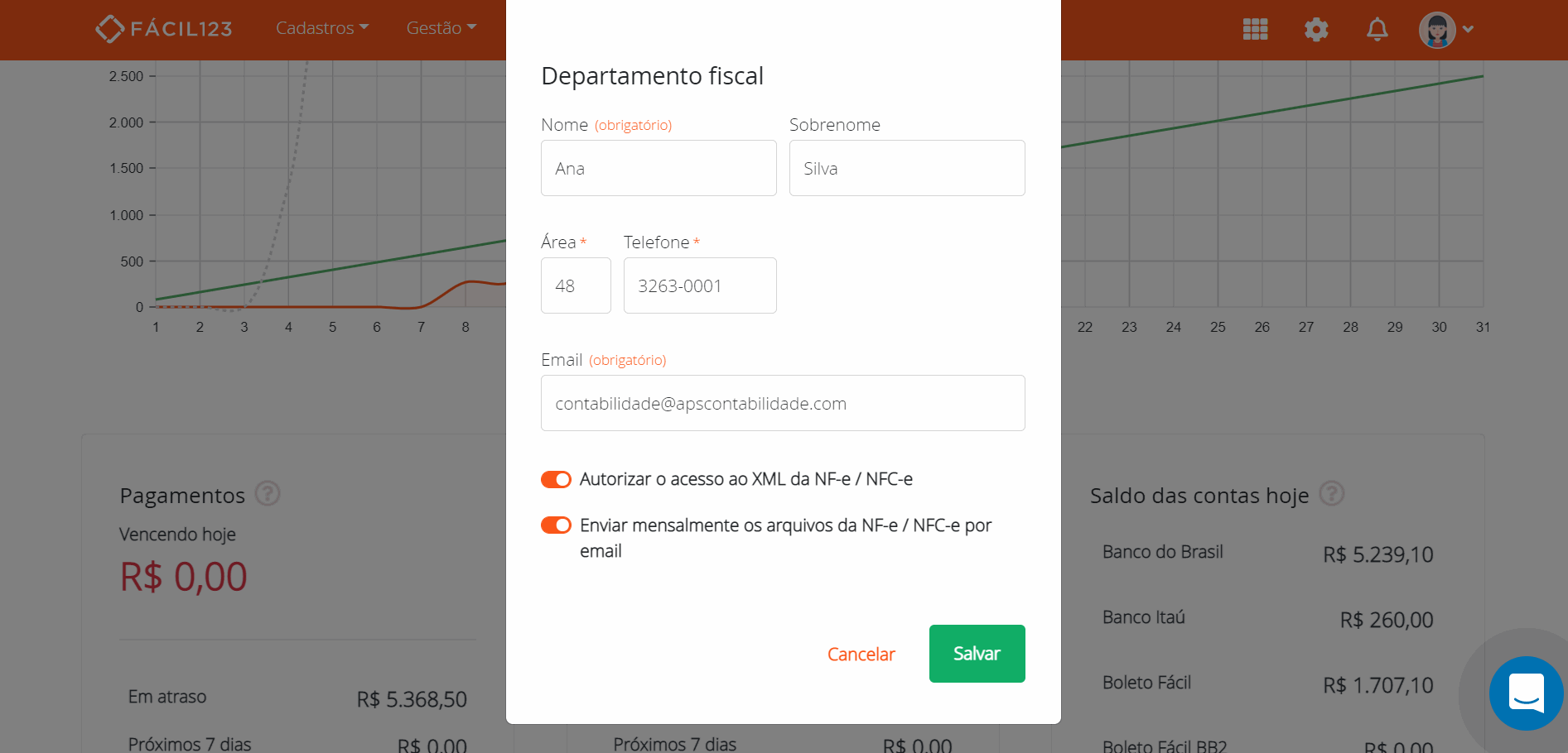 Enviar manualmente o XML para a contabilidade