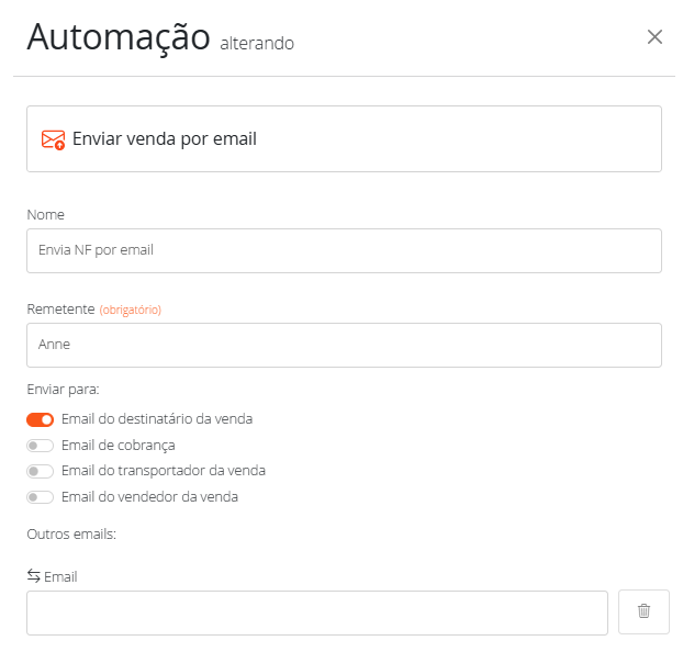 Enviar por e-mail automação