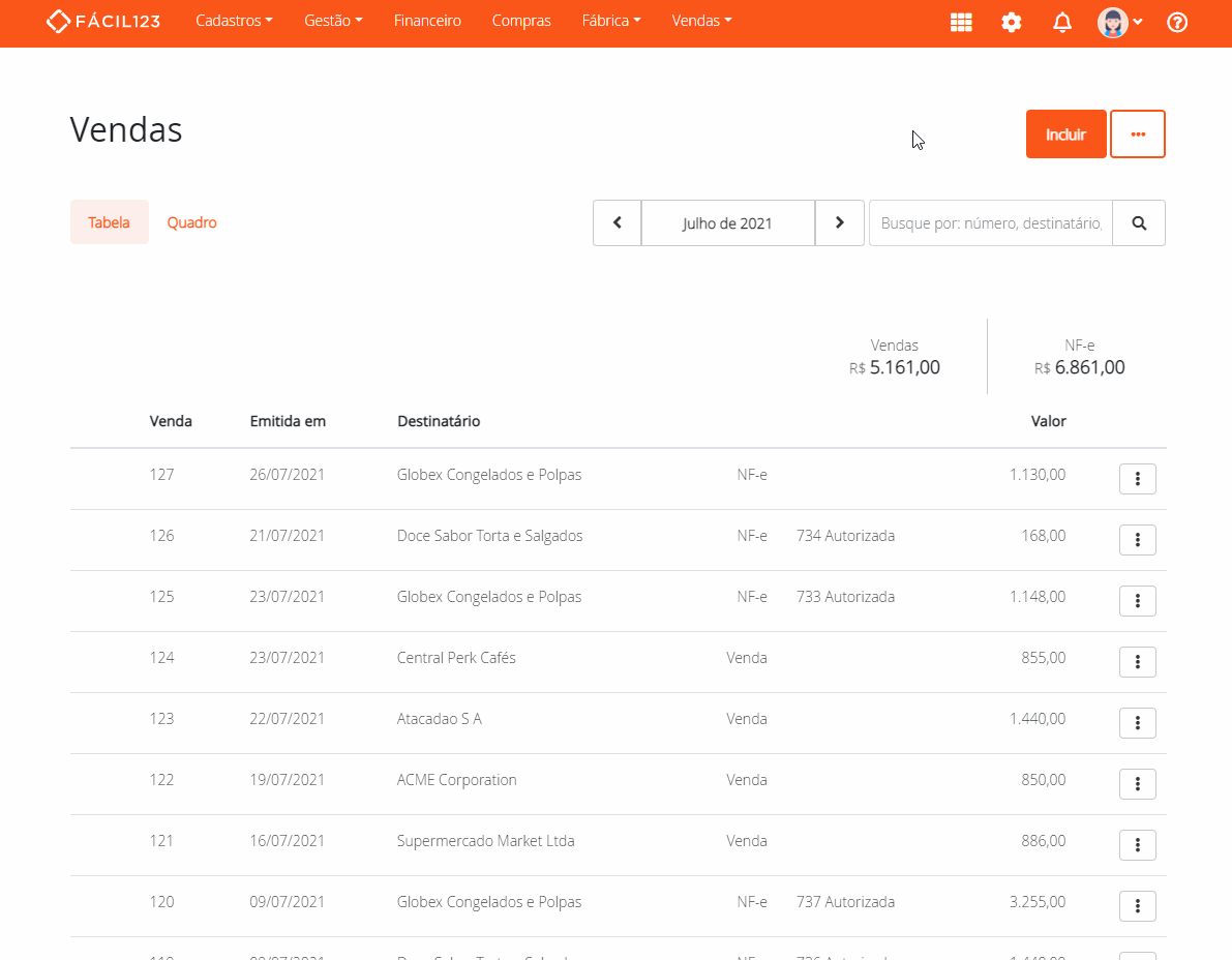 Editando financeiro na venda