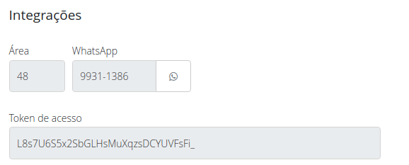 Número WhatsApp que vai enviar por celular