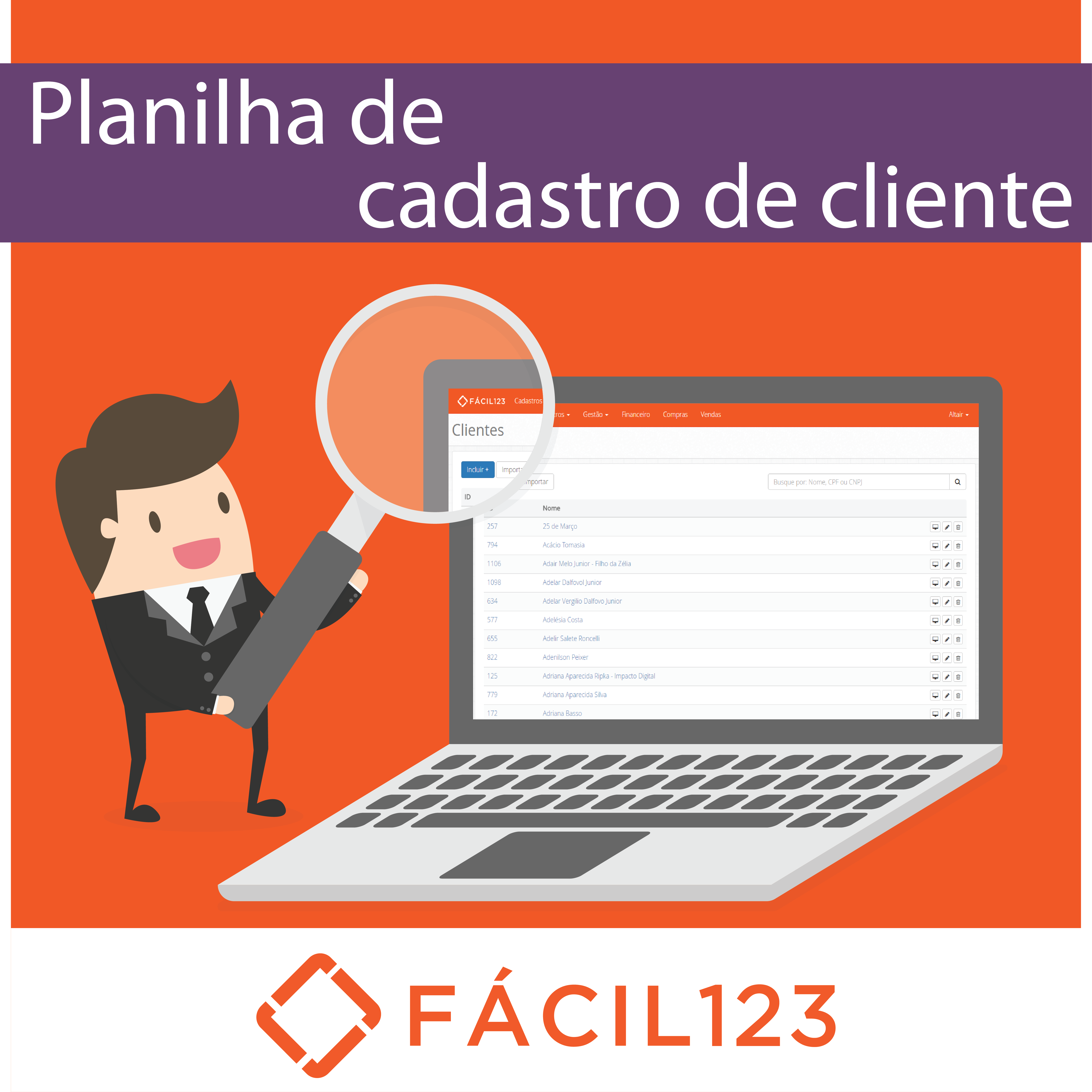 Cadastro de clientes