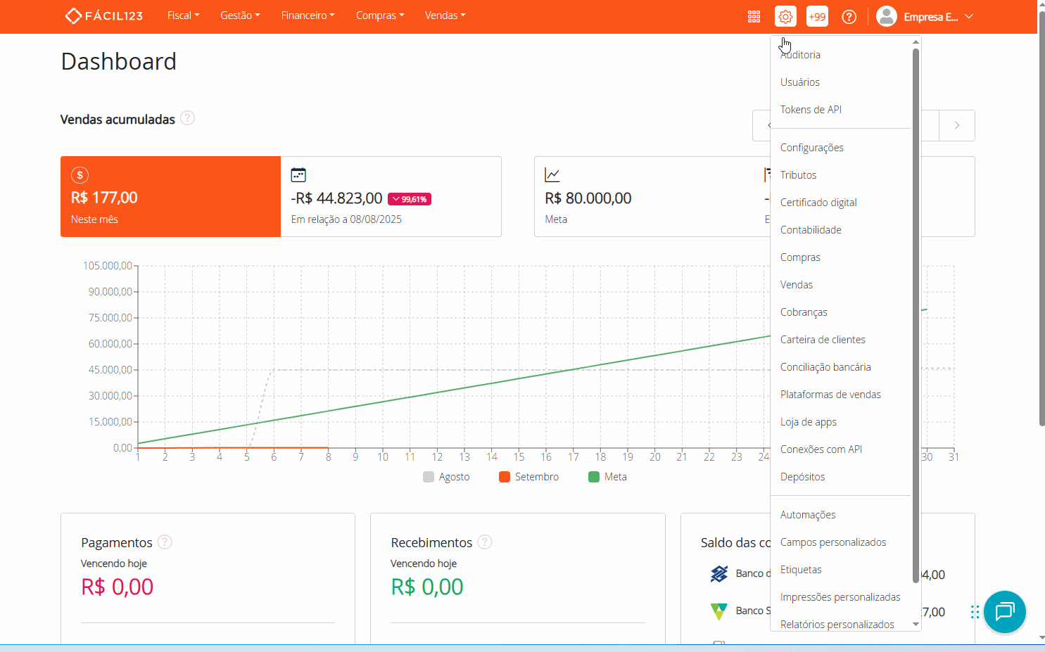 Cadastrando plataforma de venda