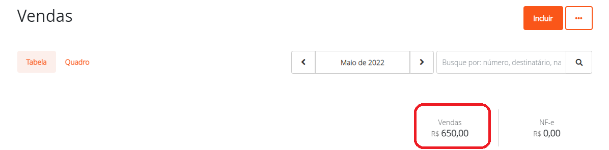 Totalizador de vendas